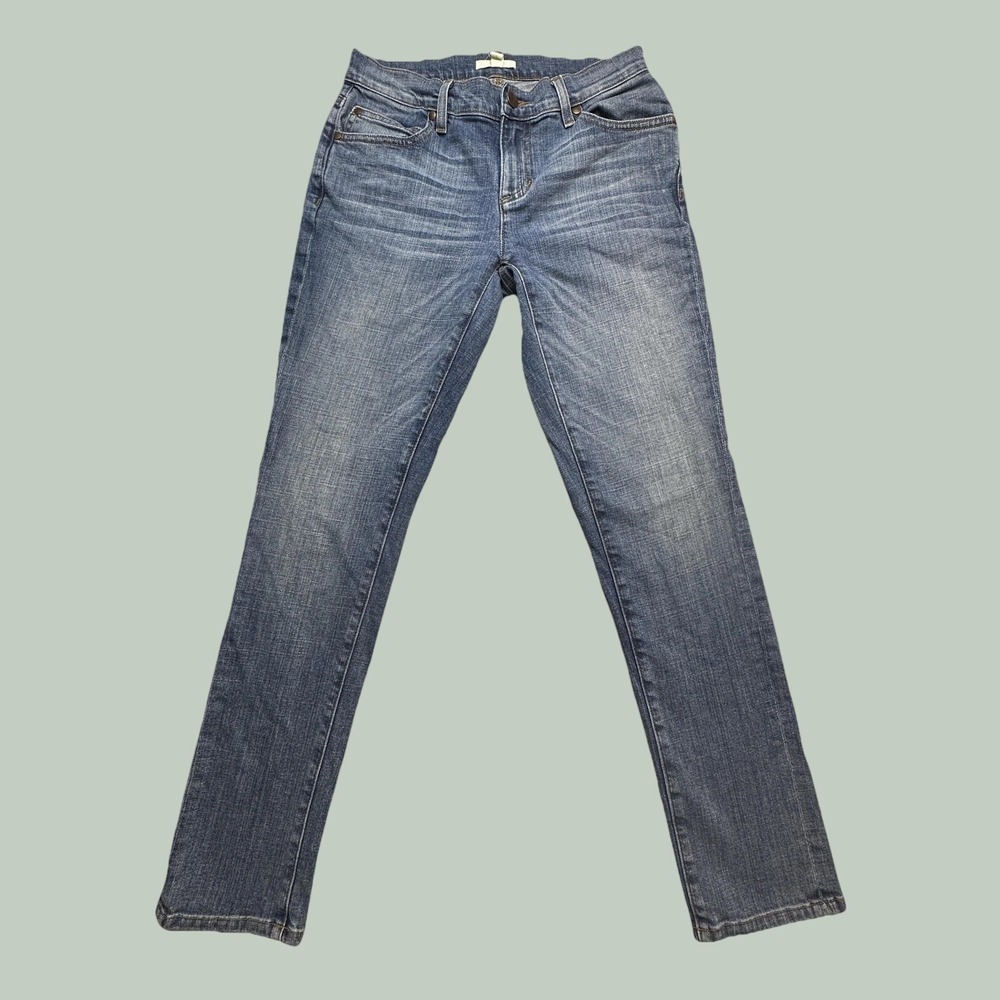 Eileen Fisher Jeans Womens 2 Slim Straight Blue Organic Cotton Denim Stretch